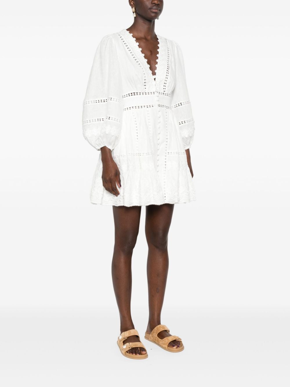 Zimmermann ZIMMERMANN- Lace Trimmed Mini Dress