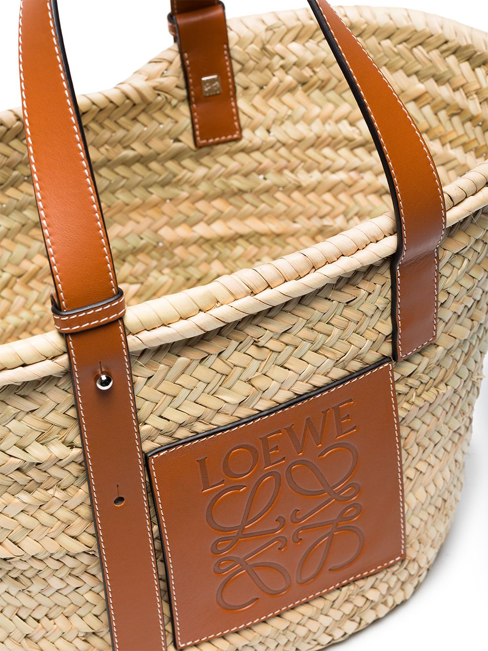 Loewe LOEWE- Basket Raffia And Leather Tote Bag