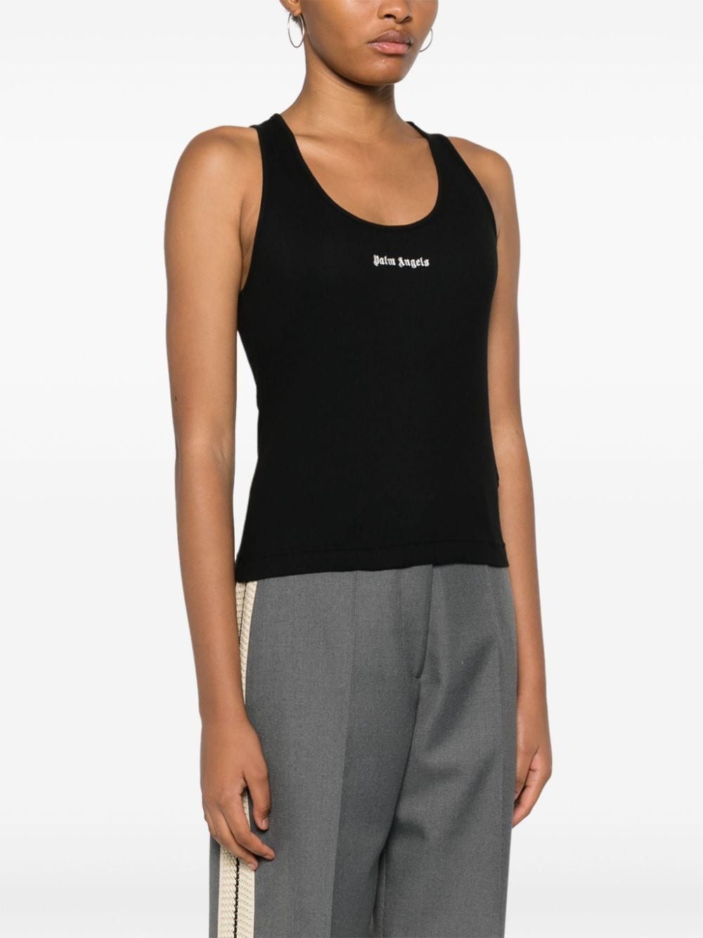 PALM ANGELS PALM ANGELS- Logo Ribbed Tank Top