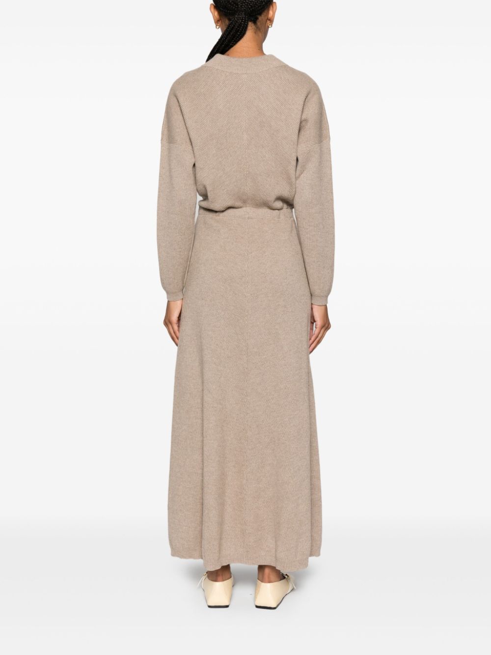 Brunello Cucinelli BRUNELLO CUCINELLI- Cashmere V-necked Dress