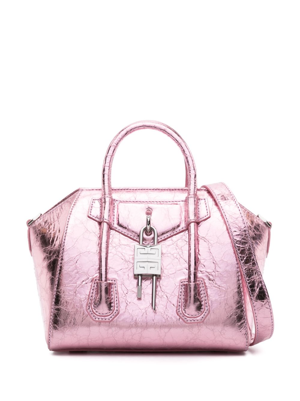 Givenchy GIVENCHY- Antigona Lock Mini Laminated Leather Handbag