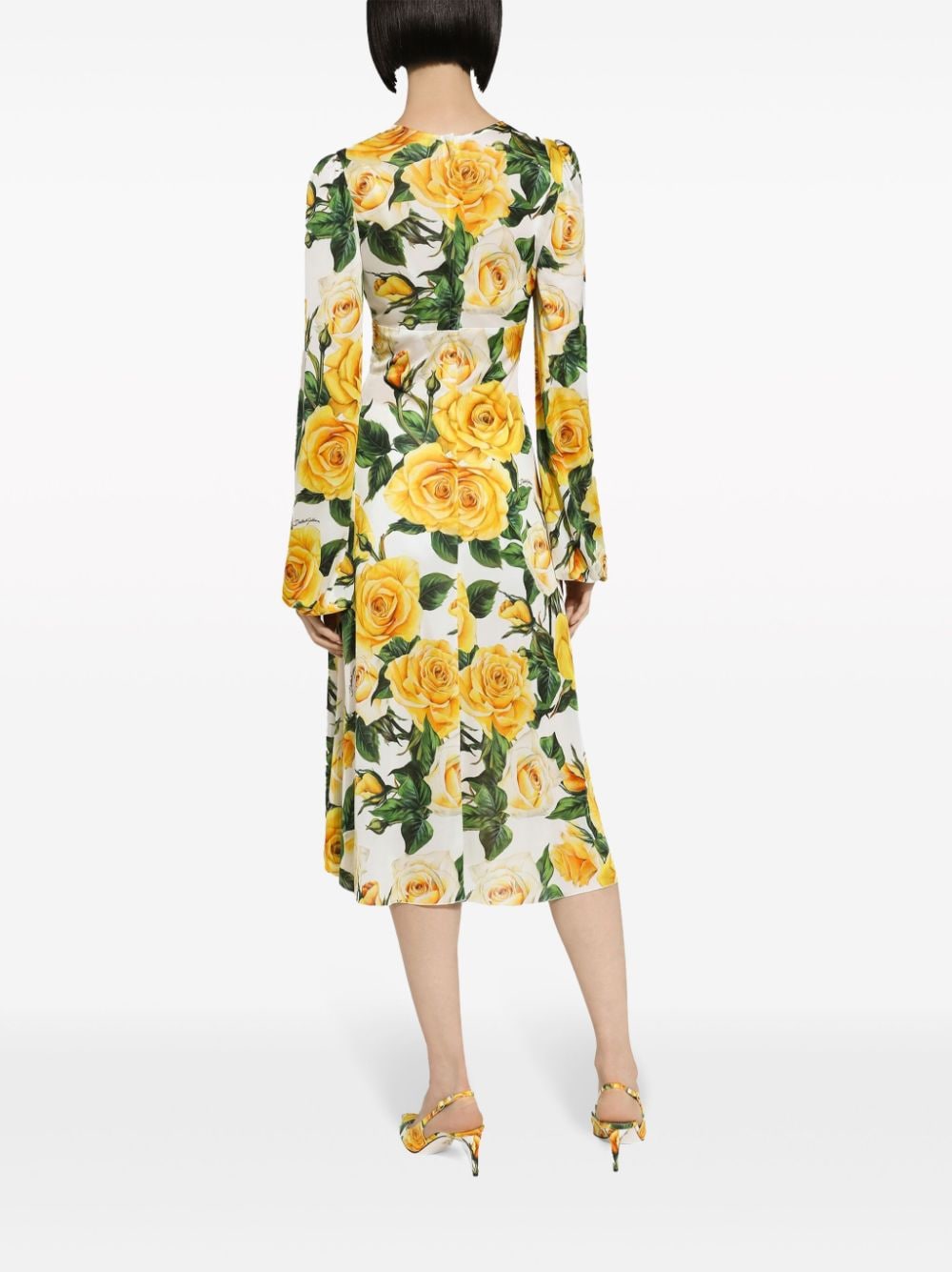 Dolce & Gabbana DOLCE & GABBANA- Flower Print Midi Dress