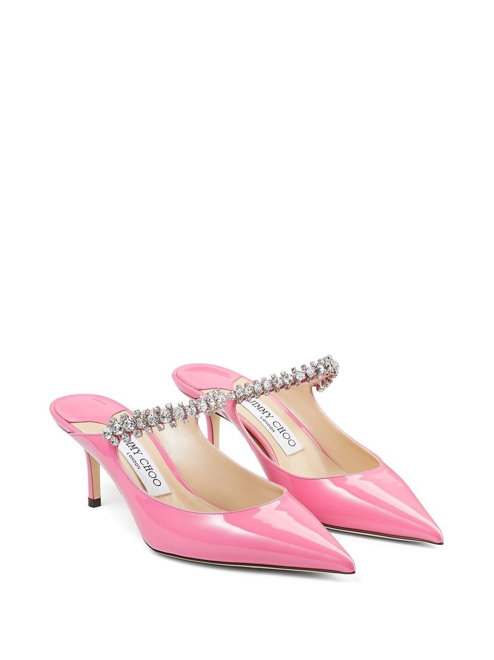 Jimmy Choo JIMMY CHOO- Bing 65 Crystal Strap Patent Leather Mules