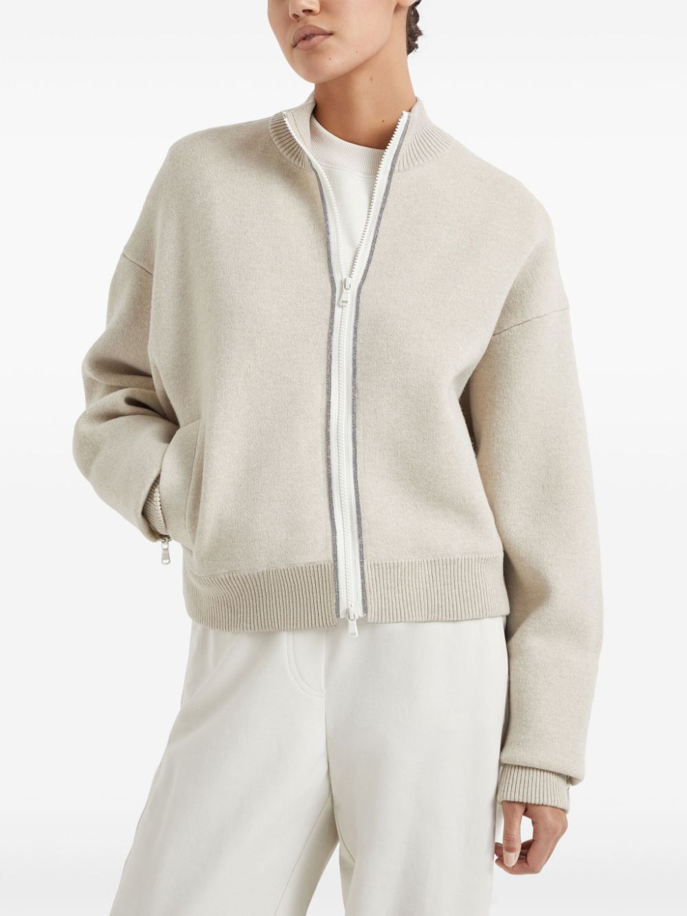 Brunello Cucinelli BRUNELLO CUCINELLI- Wool Zipped Cardigan