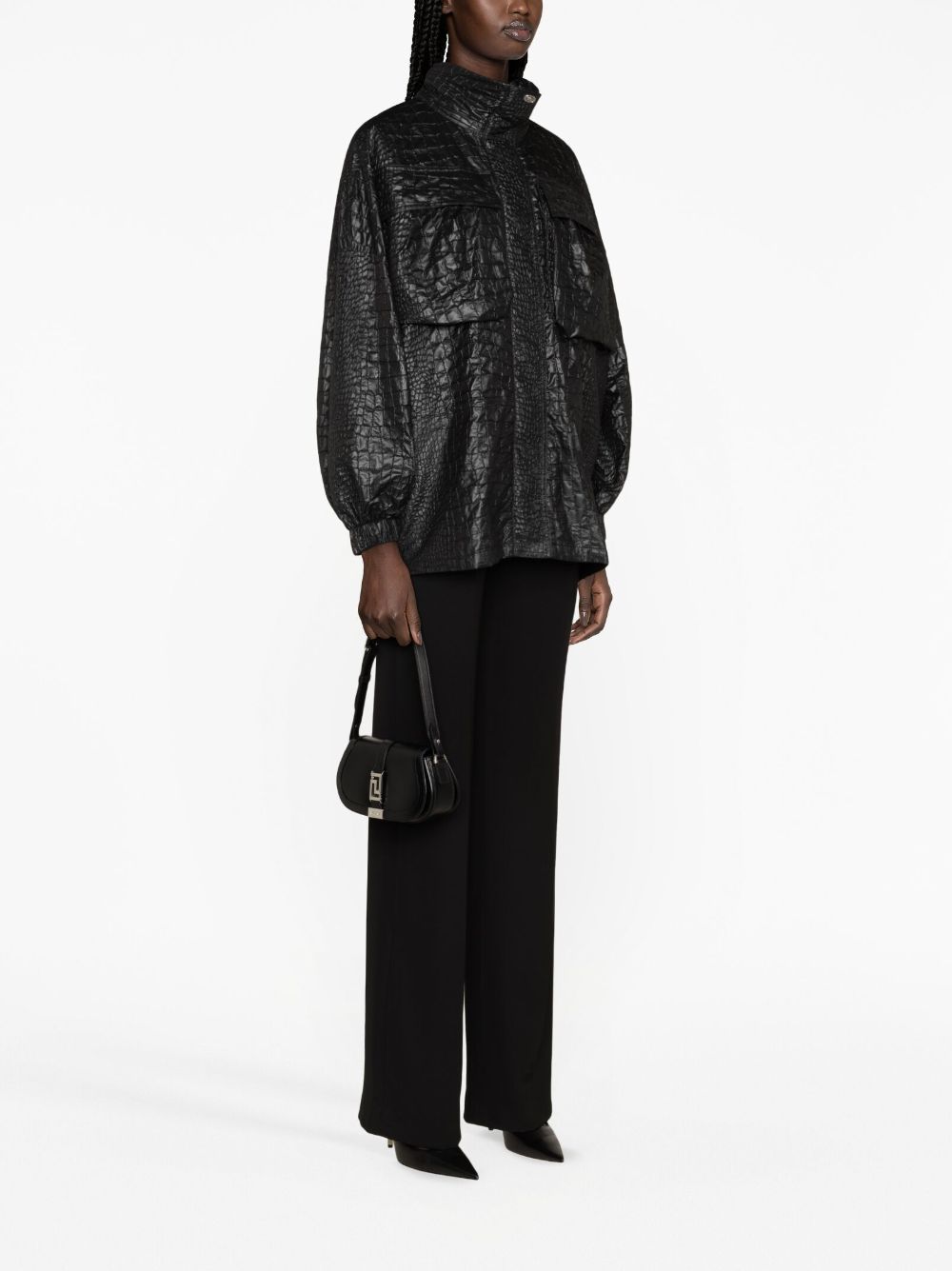 Versace VERSACE- Fabric Techno Lacquered Crocodile Blouson