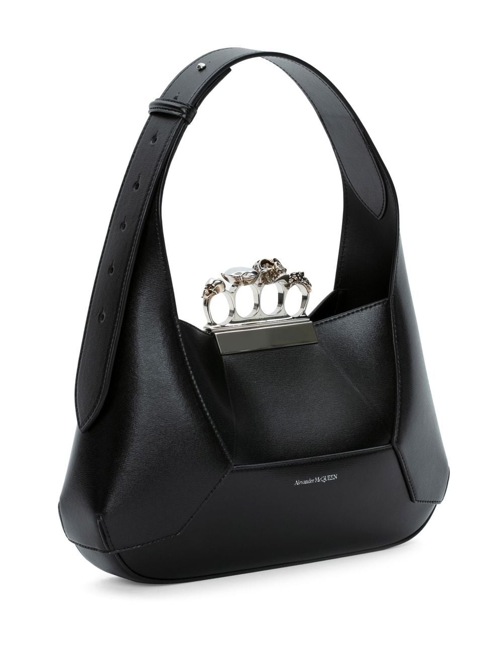 Alexander McQueen ALEXANDER MCQUEEN- The Jewelled Hobo Leather Shoulder Bag