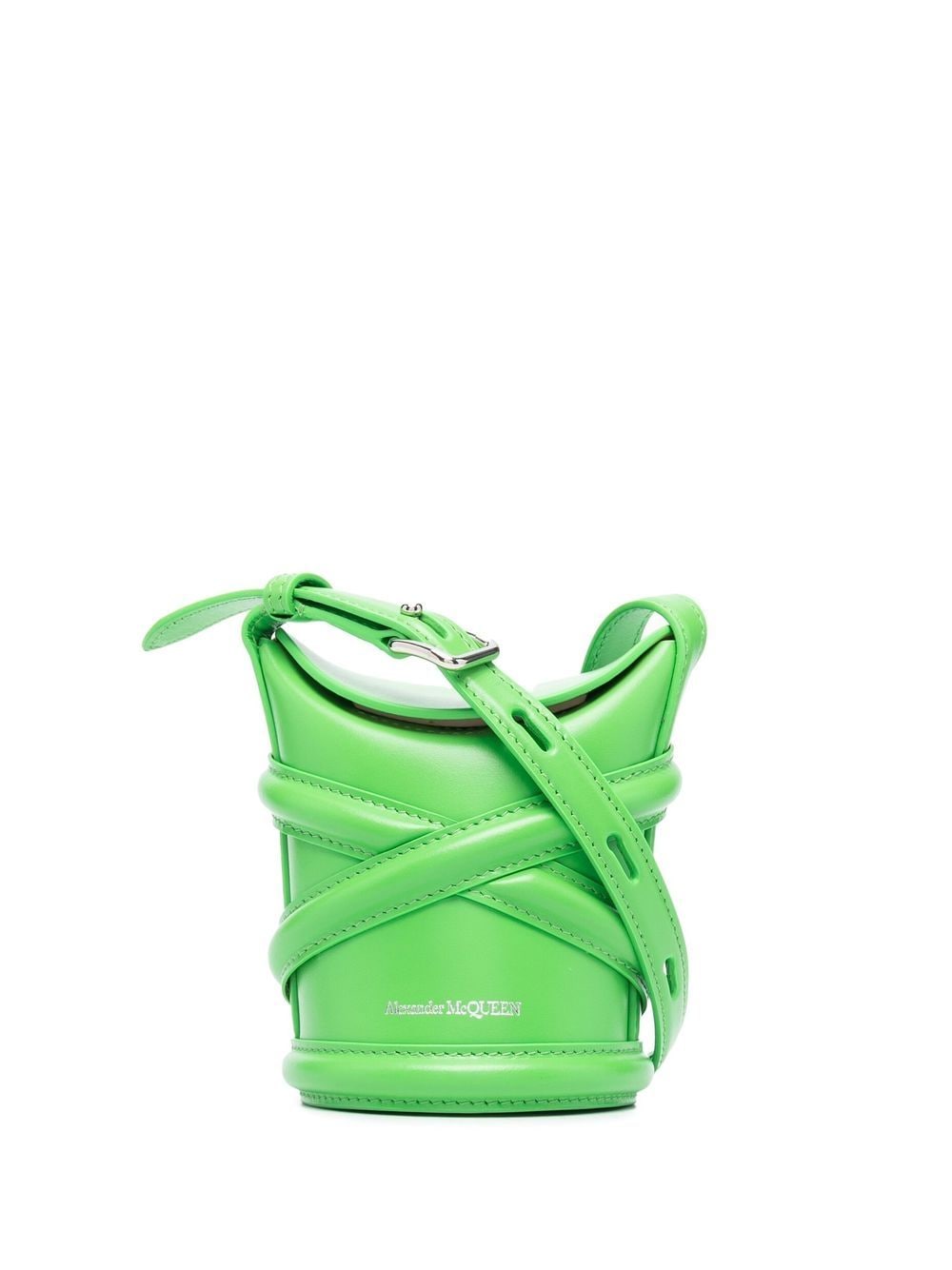 Alexander McQueen ALEXANDER MCQUEEN- The Curve Leather Bucket Bag