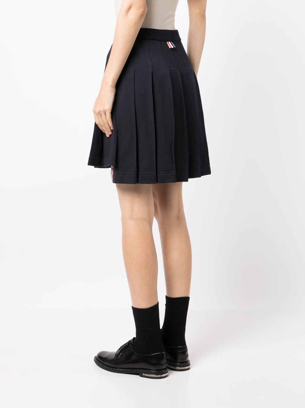 Thom Browne THOM BROWNE- Pleated Cotton Mini Skirt