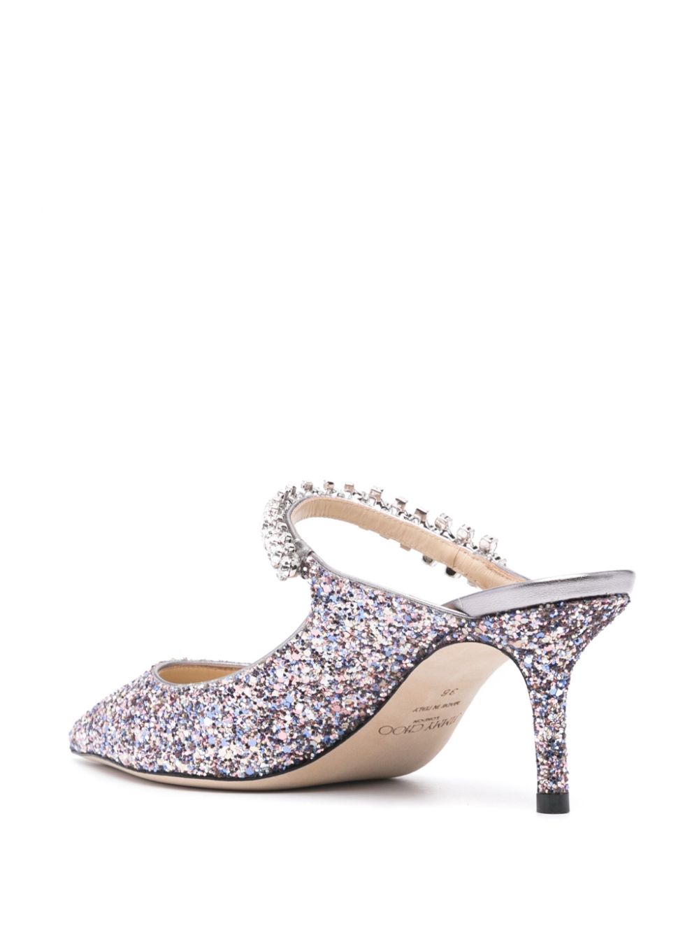 Jimmy Choo JIMMY CHOO- Bing 65 Crystal Strap Glitter Heel Mules