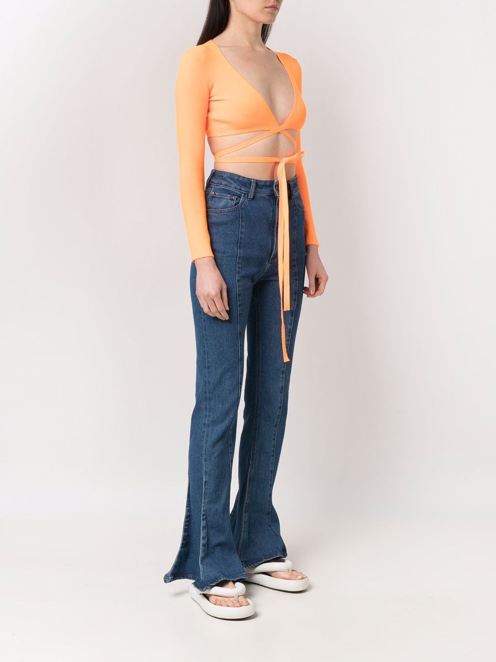 Msgm MSGM- Wrap Knitted Crop Top