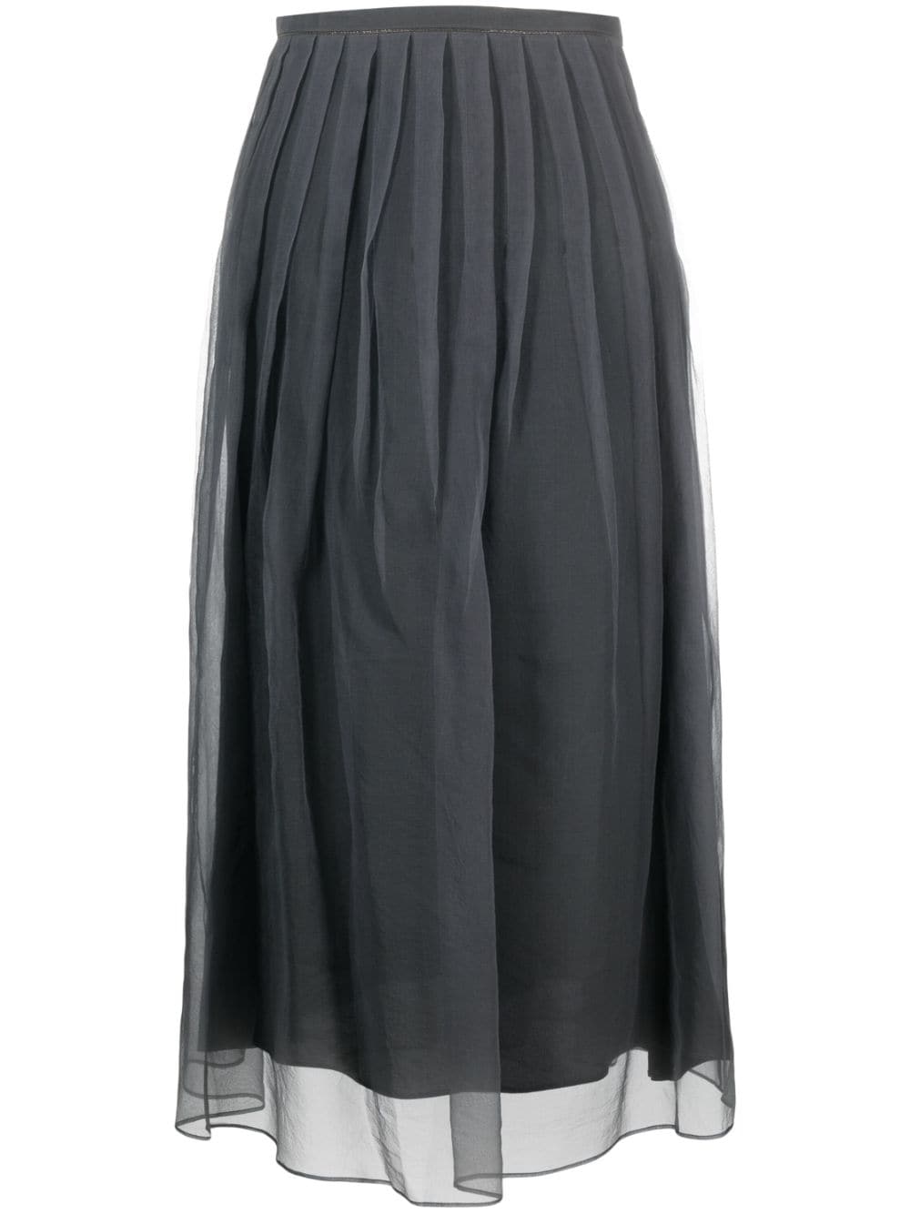 Brunello Cucinelli BRUNELLO CUCINELLI- Silk Midi Skirt