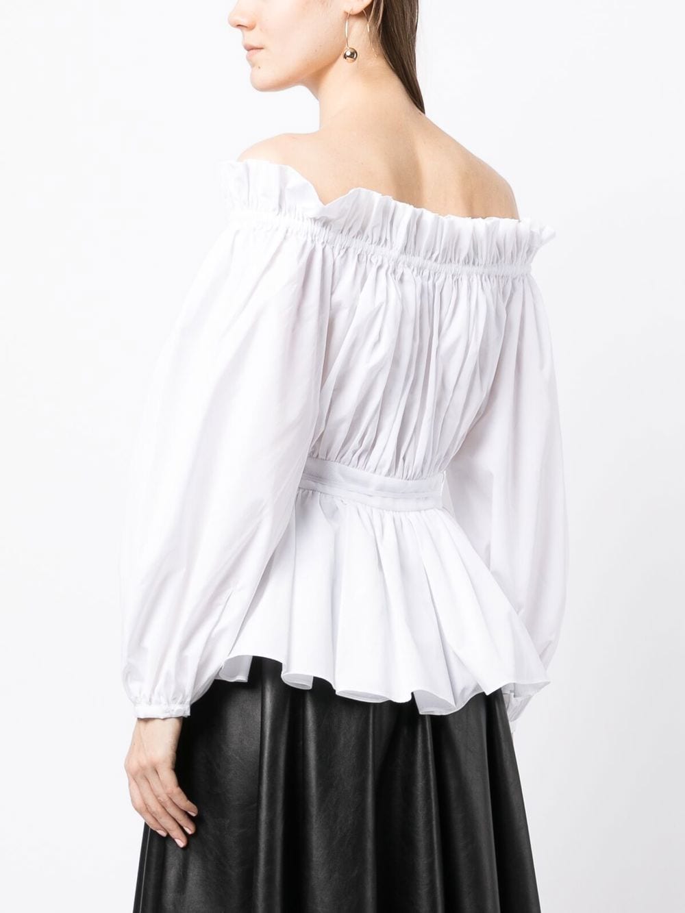 Alexander McQueen ALEXANDER MCQUEEN- Off Shoulder Cotton Top