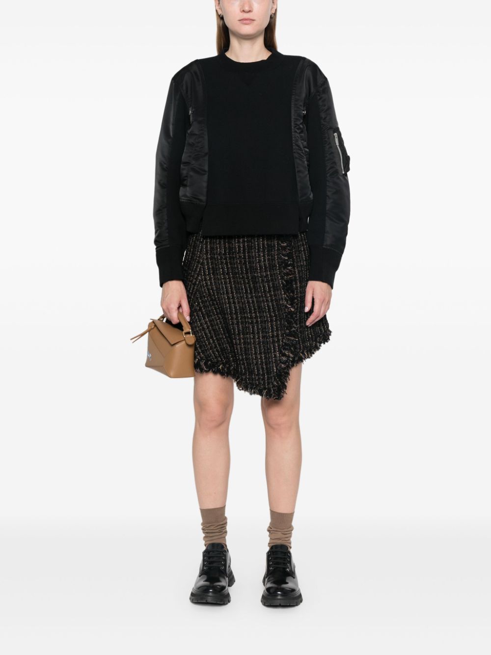 Sacai SACAI- Nylon And Cotton Crewneck Sweater