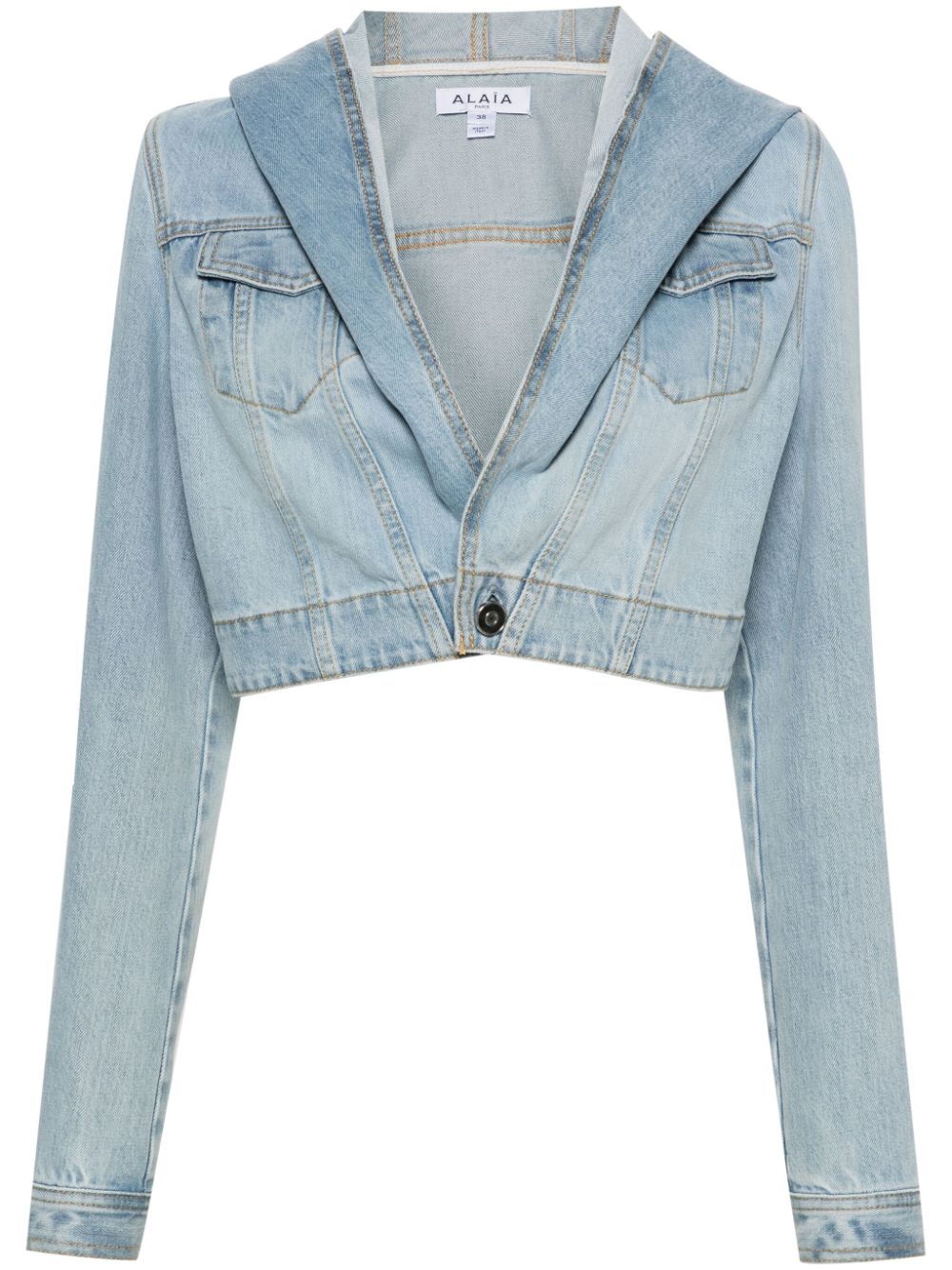 Alaïa ALAÏA- Hooded Cropped Denim Jacket