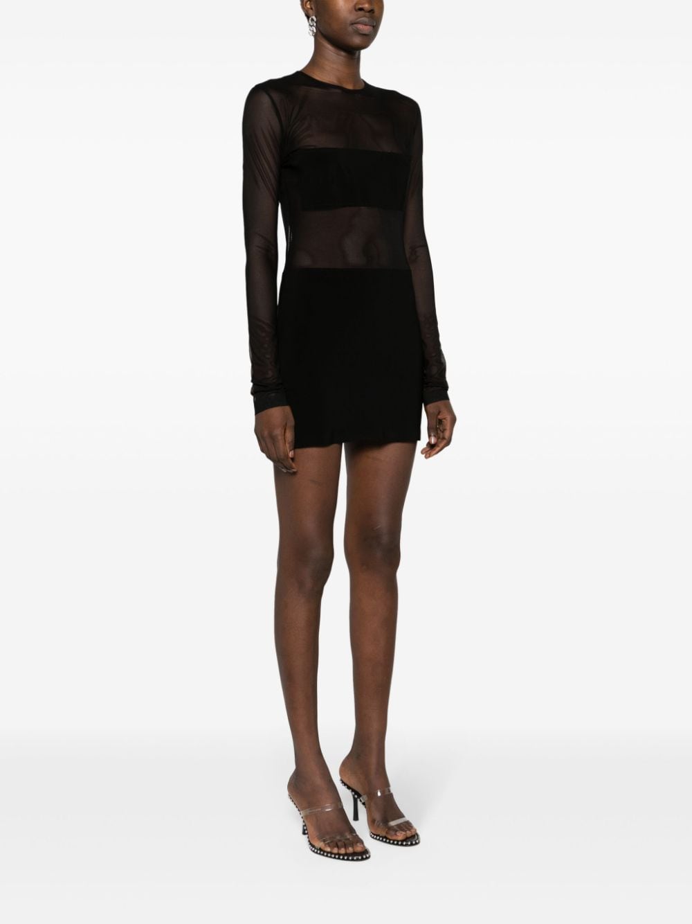 Norma Kamali NORMA KAMALI- Semi-sheer Panels Short Dress