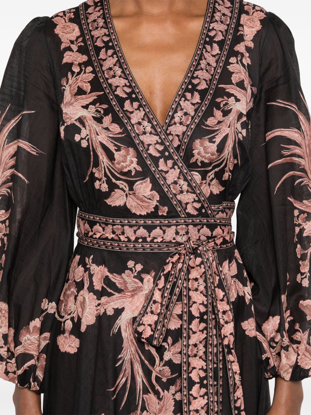 Zimmermann ZIMMERMANN- Floral Print Wrap Midi Dress