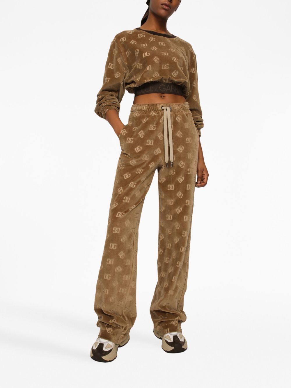 Dolce & Gabbana DOLCE & GABBANA- Allover Logo Cotton Trousers