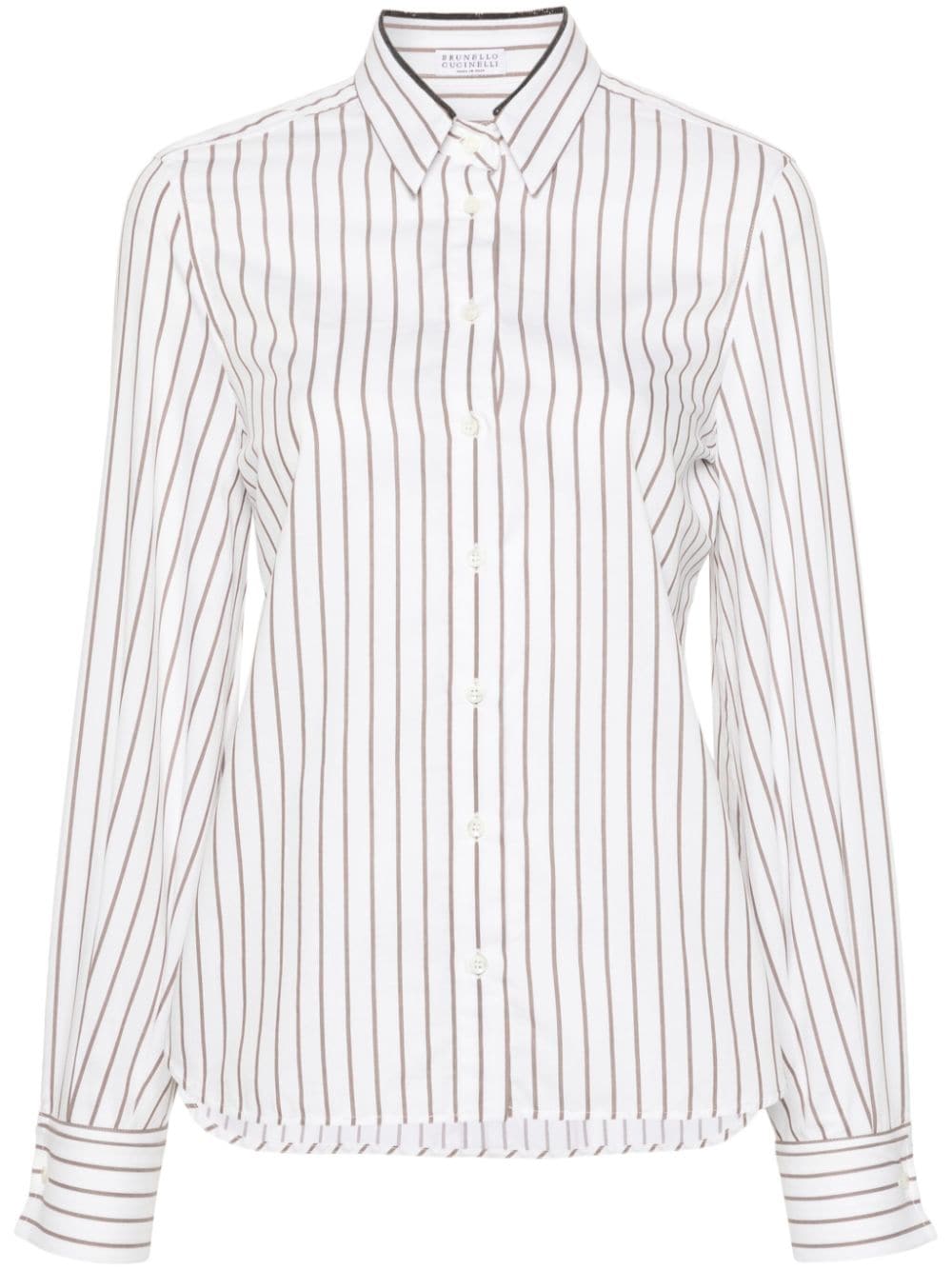 Brunello Cucinelli BRUNELLO CUCINELLI- Striped Cotton Shirt