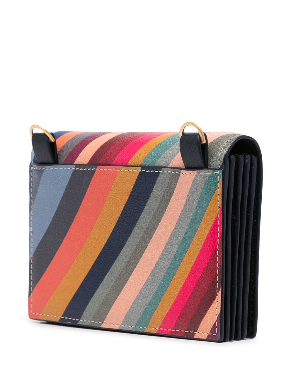 Paul Smith PAUL SMITH- Swirl Leather Crossbody Wallet