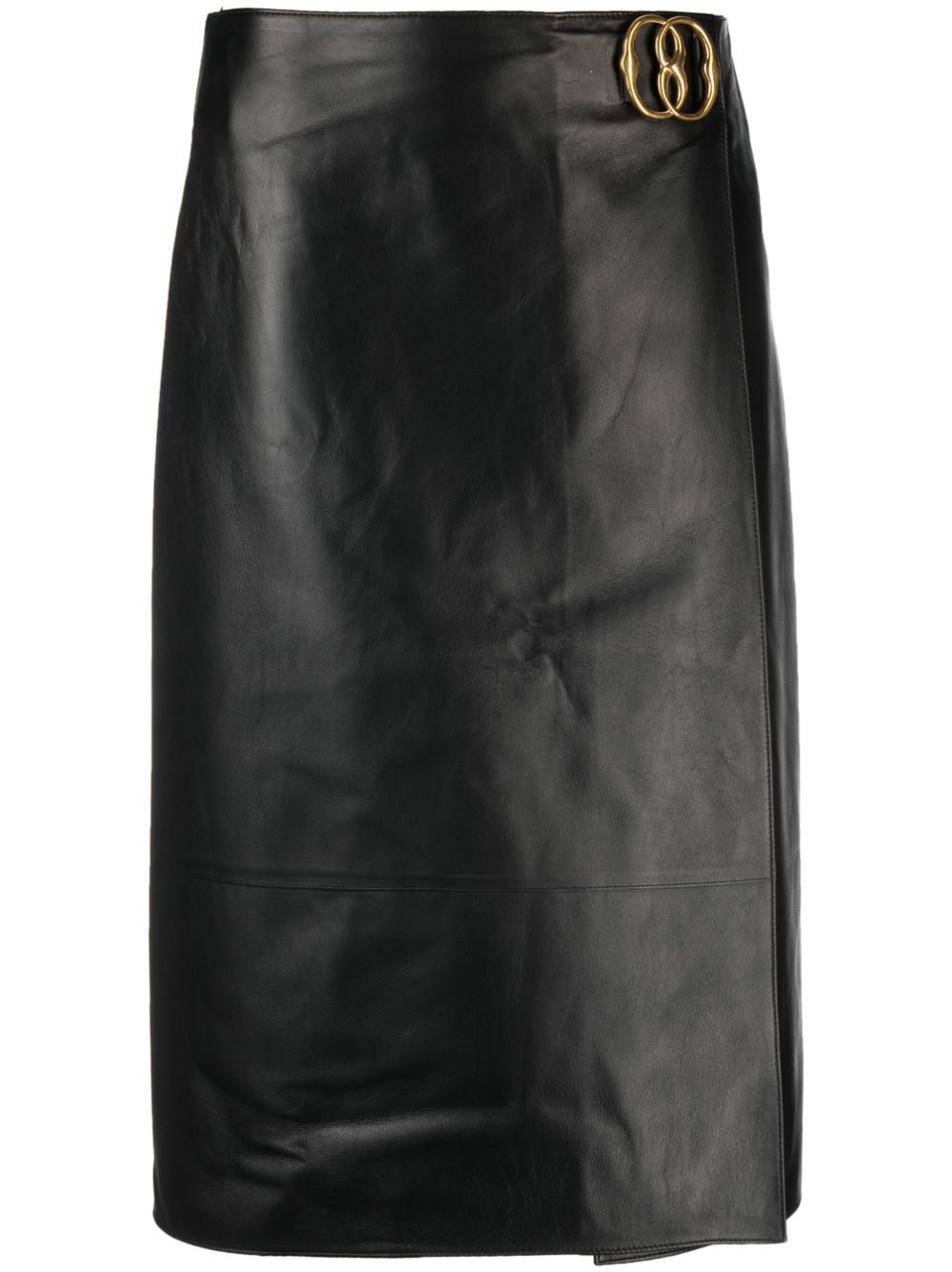 BALLY BALLY- Leather Midi Skirt