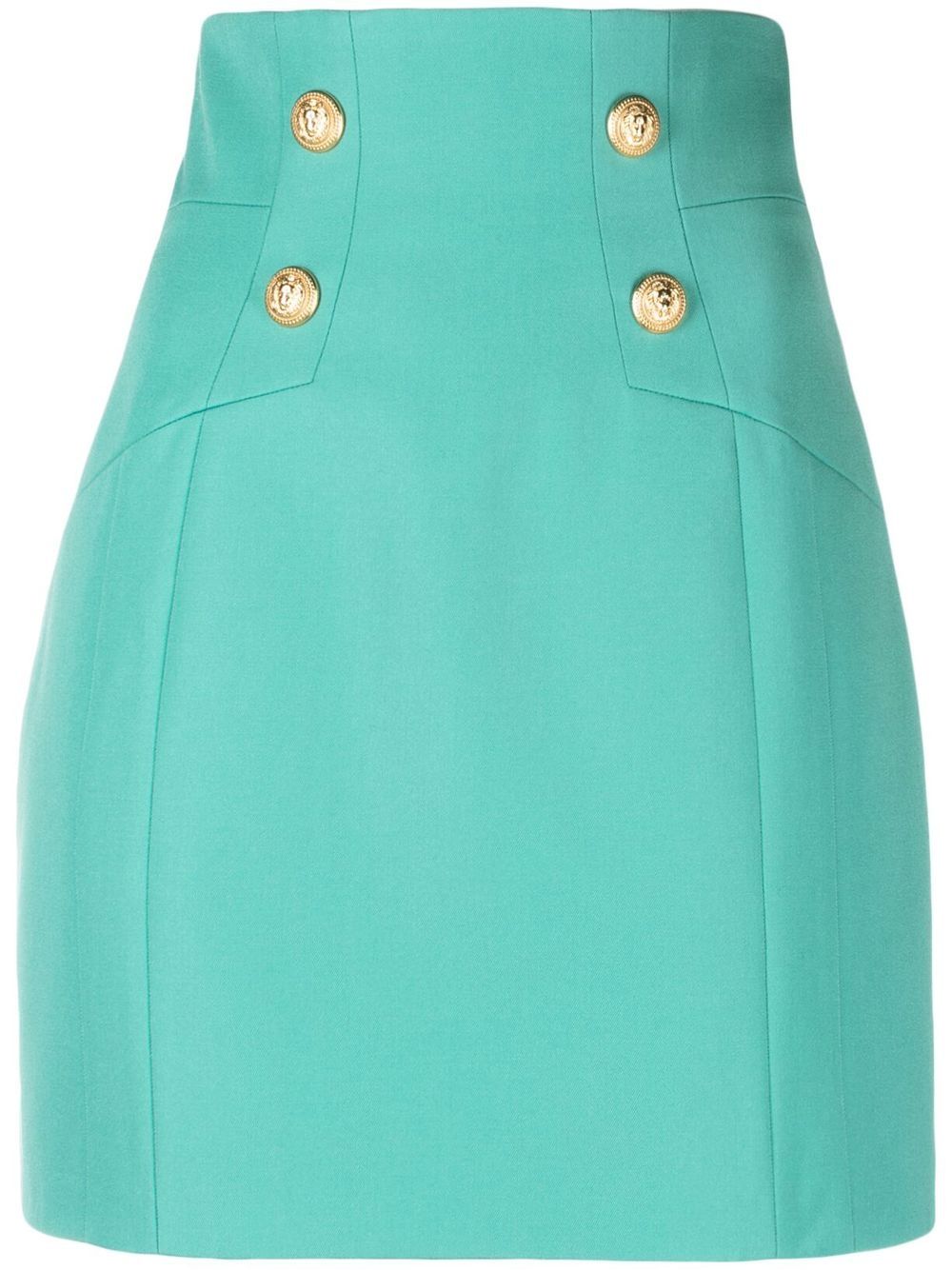 Balmain BALMAIN- Button-embossed Wool Mini Skirt