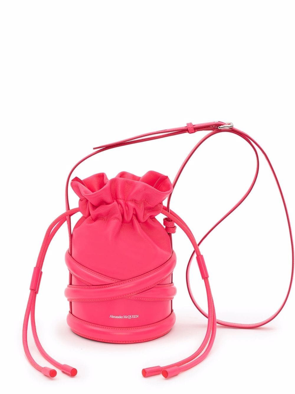 Alexander McQueen ALEXANDER MCQUEEN- The Curve Soft Leather Bucket Bag