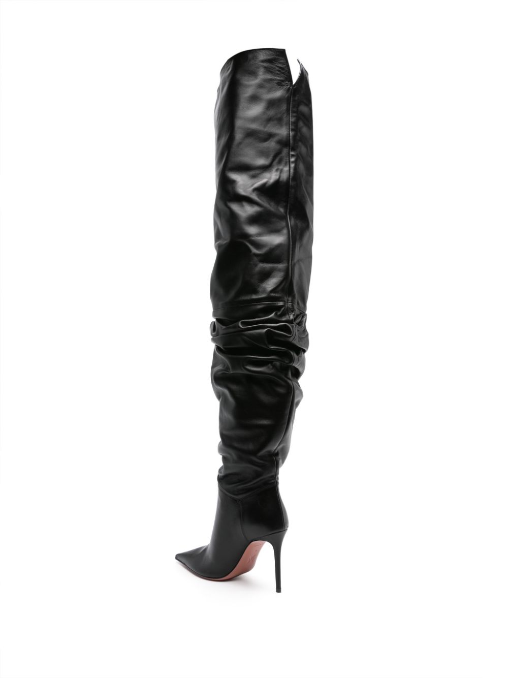 Amina Muaddi AMINA MUADDI- Thigh High Leather Heel Boots