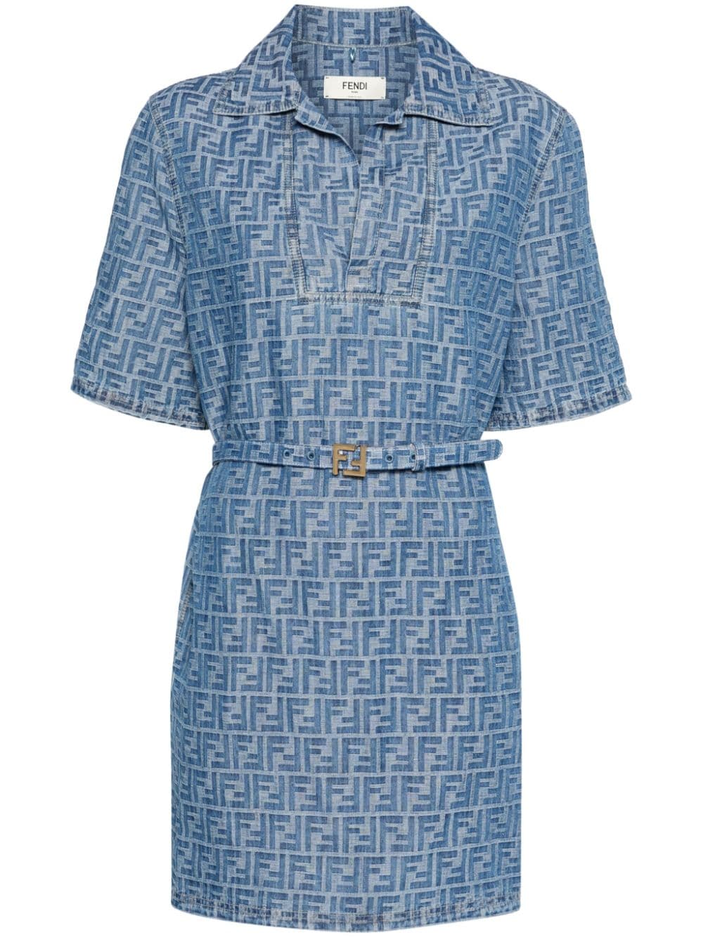 FENDI FENDI- Ff Chambray Short Dress