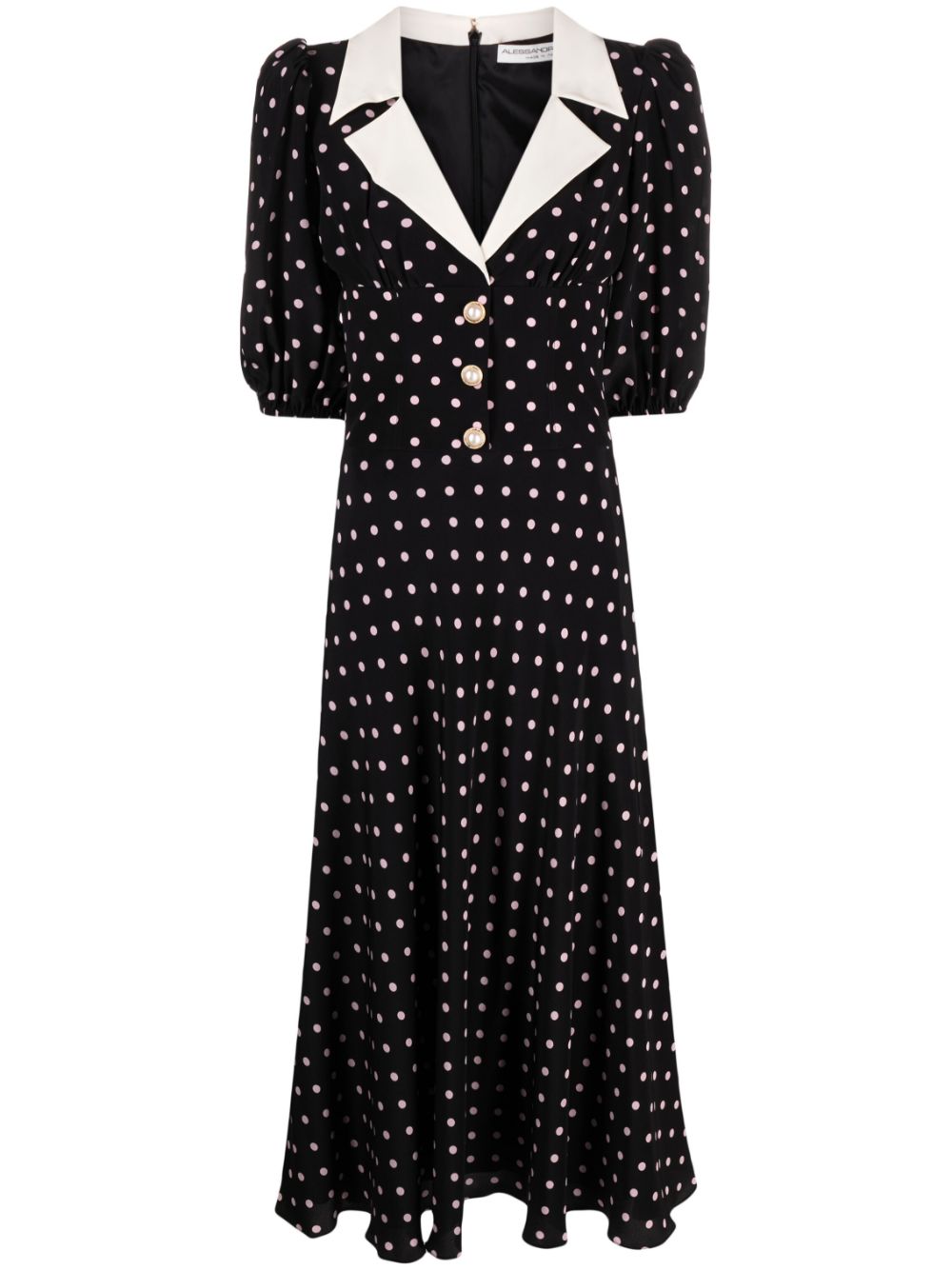 Alessandra Rich ALESSANDRA RICH- Polka Dot Silk Midi Dress