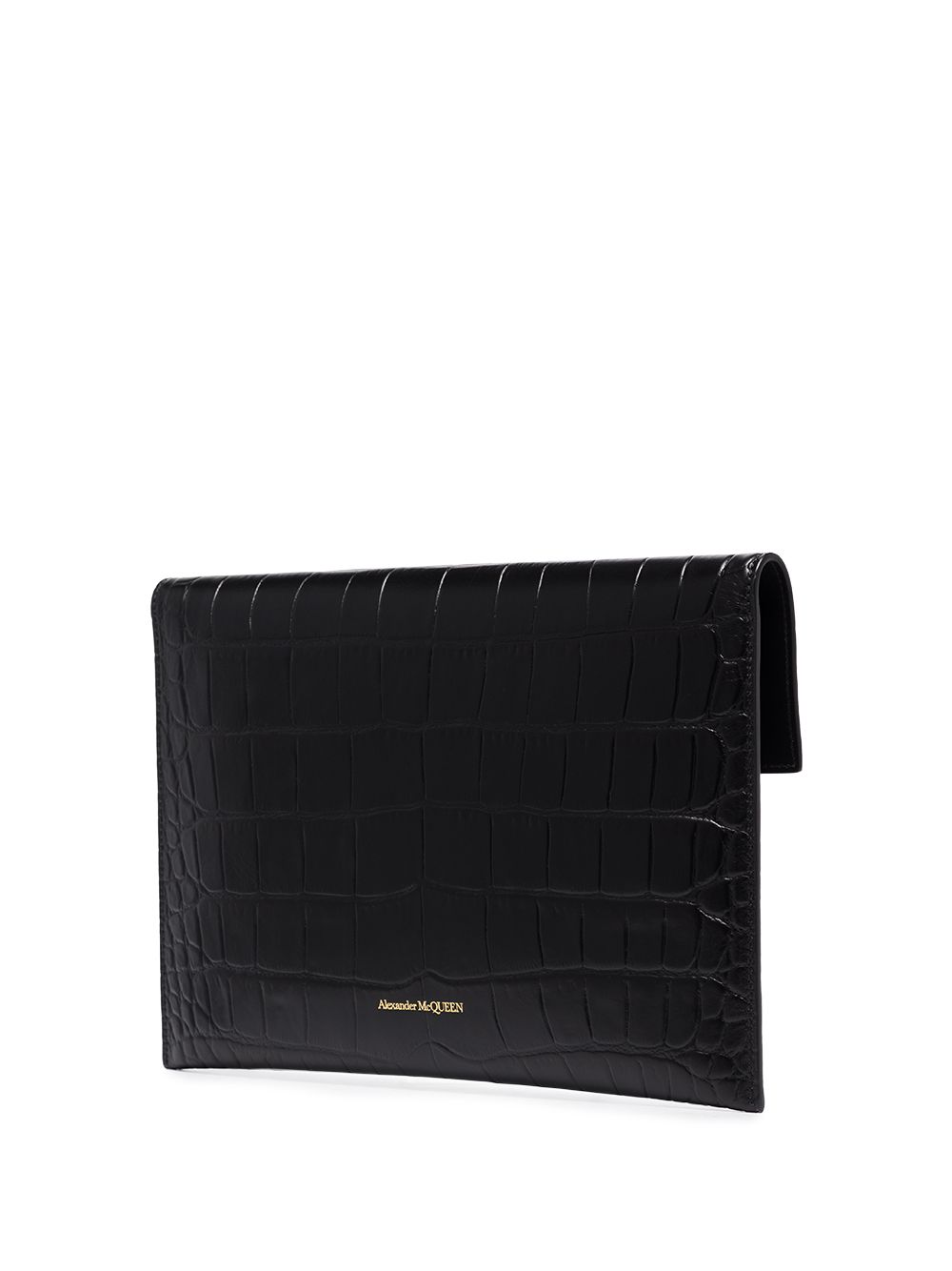 Alexander McQueen ALEXANDER MCQUEEN- Skull Crocodile-effect Leather Clutch Bag