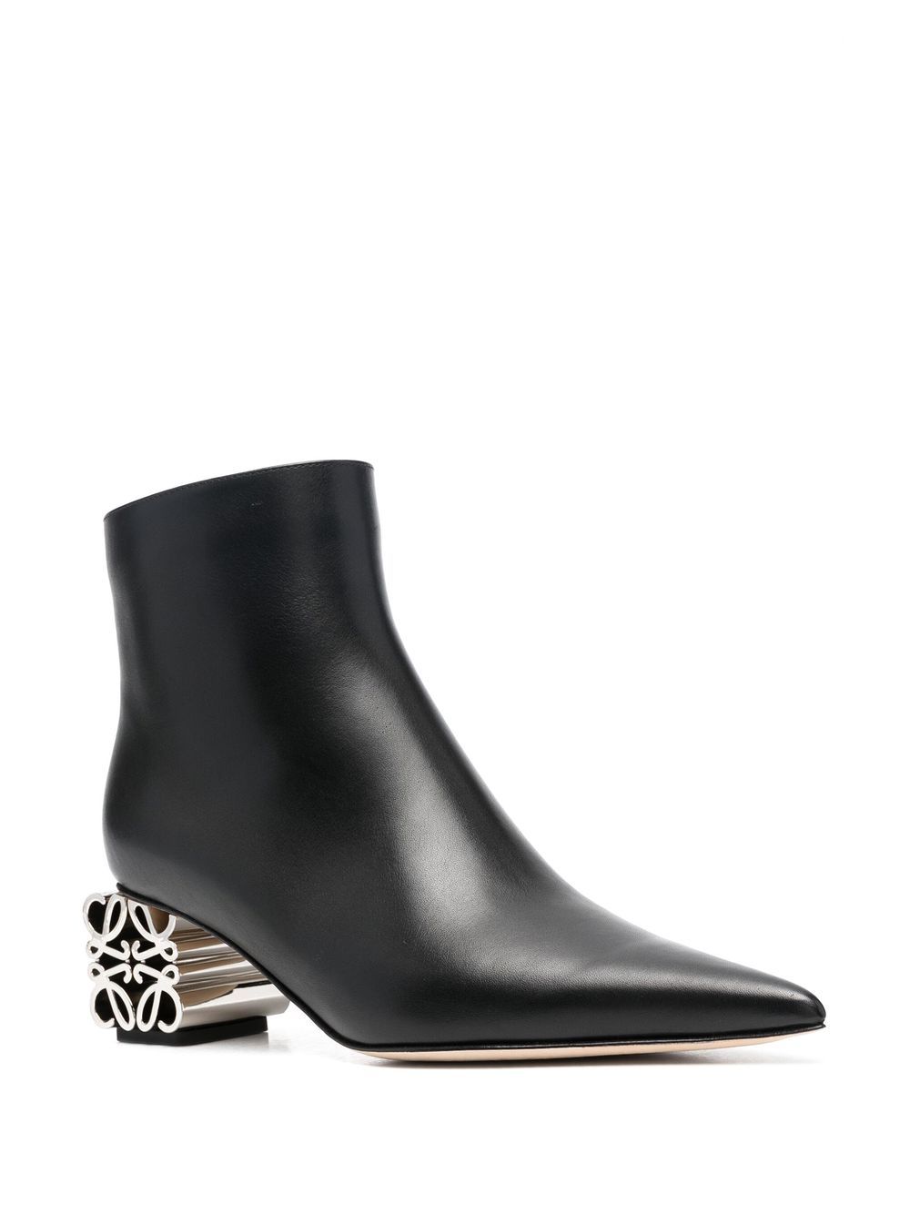 Loewe LOEWE- Anagram Leather Heel Ankle Boots