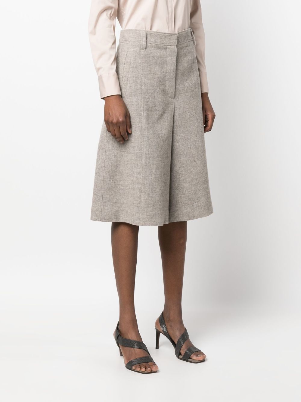 Brunello Cucinelli BRUNELLO CUCINELLI- Flared Short Trousers With Precious Details