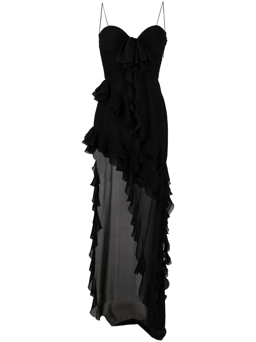 Alessandra Rich ALESSANDRA RICH- Ruffles Detail Silk Georgette Evening Dress