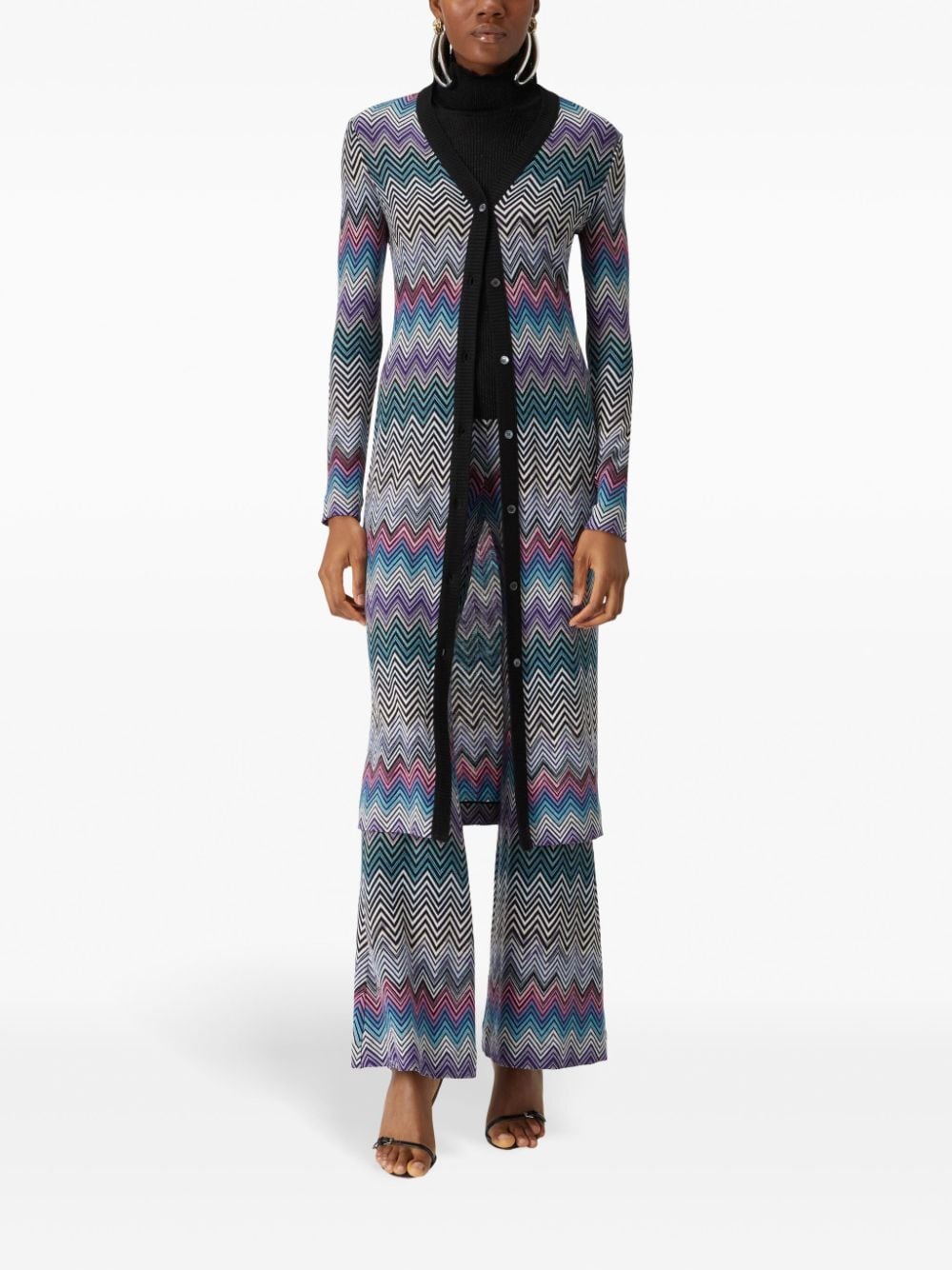 Missoni MISSONI- Zig Zag Motif Wool Cardigan