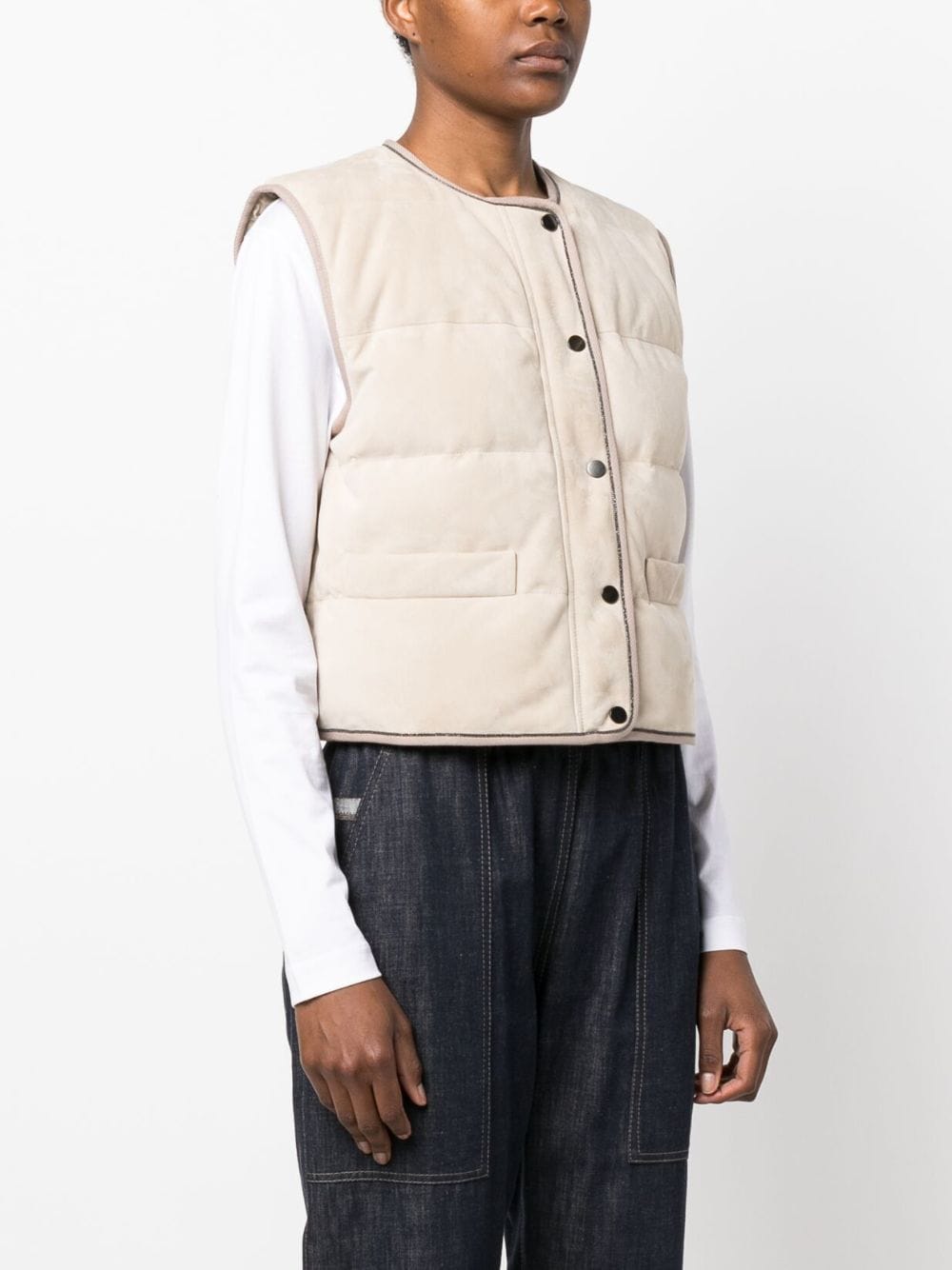 Brunello Cucinelli BRUNELLO CUCINELLI- Leather Padded Vest