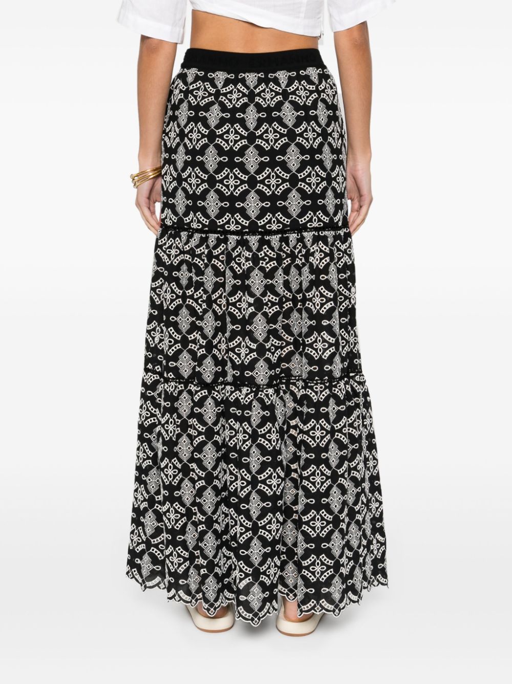 Ermanno ERMANNO- Printed Cotton Blend Long Skirt