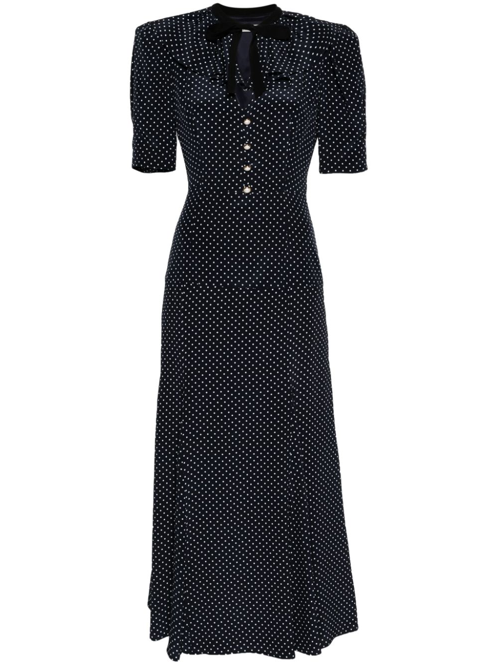 Alessandra Rich ALESSANDRA RICH- Polka Dot Silk Long Dress