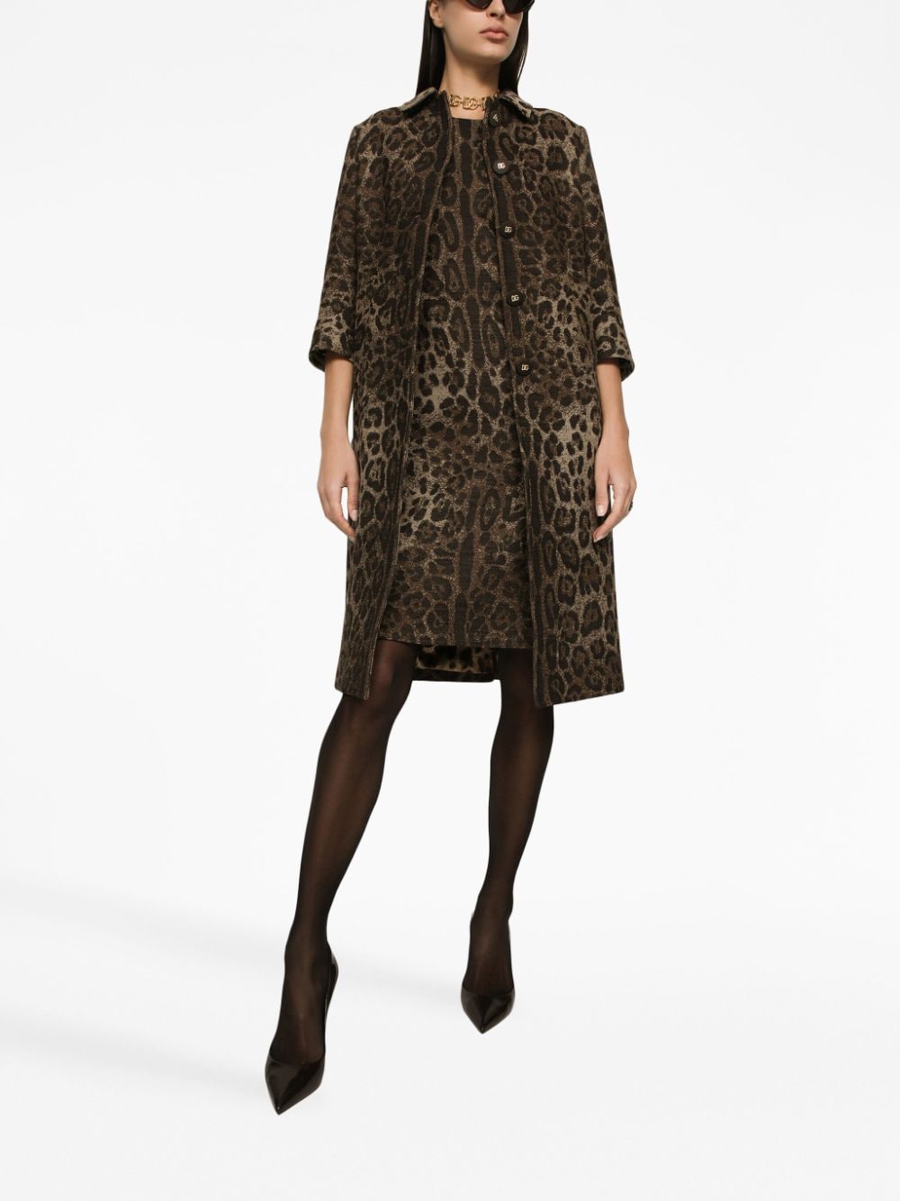 Dolce & Gabbana DOLCE & GABBANA- Leopard Print Wool Mini Dress