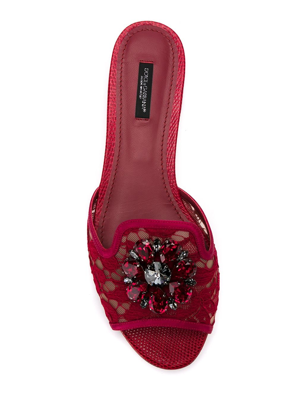 Dolce & Gabbana DOLCE & GABBANA- Crystal Lace Flat Sandals