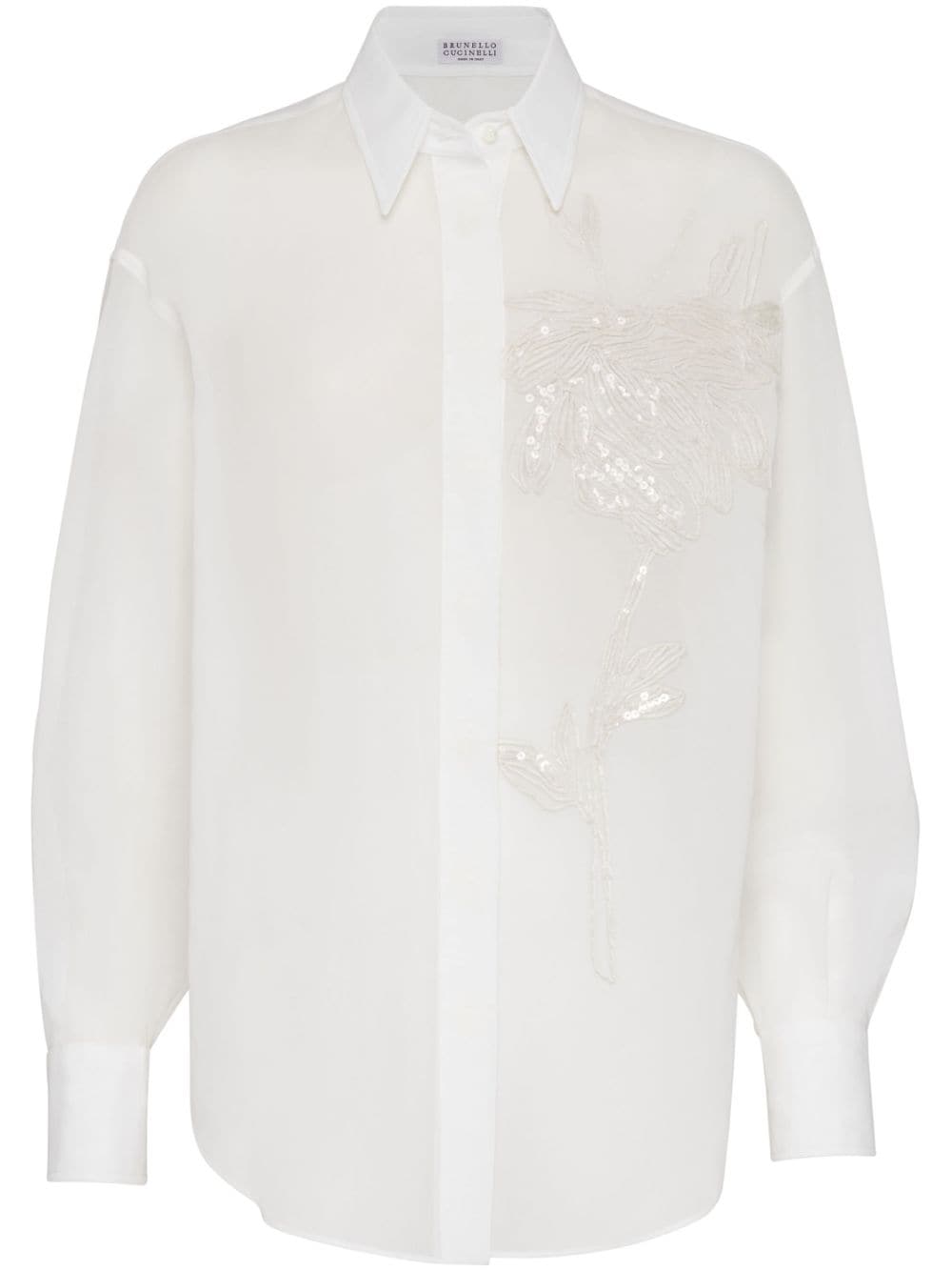 Brunello Cucinelli BRUNELLO CUCINELLI- Embroidered Cotton Shirt