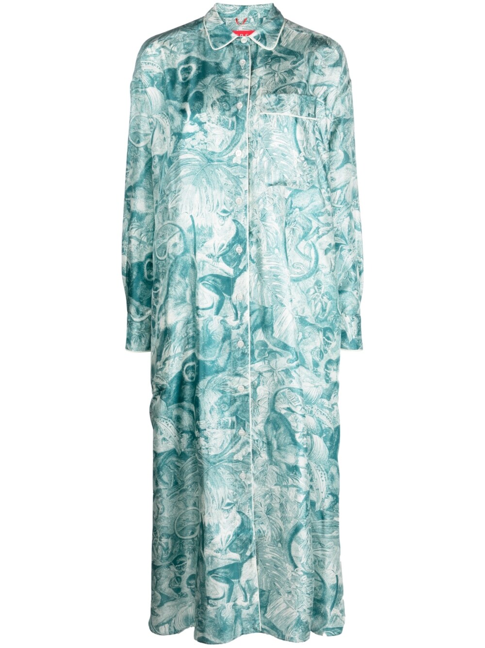 For restless sleepers FOR RESTLESS SLEEPERS- Printed Silk Shirt Dress