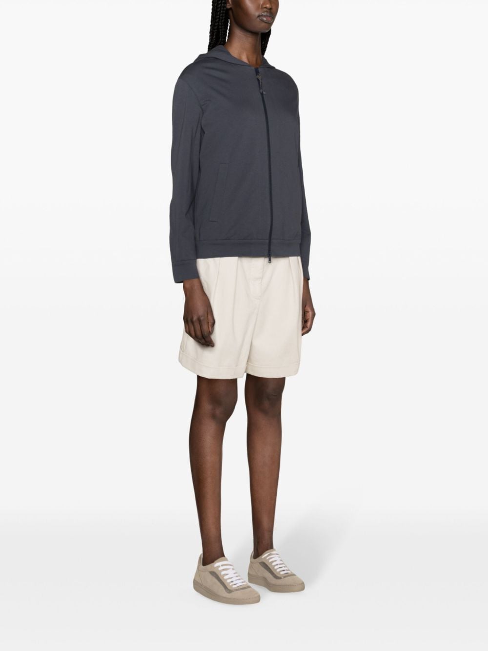 Brunello Cucinelli BRUNELLO CUCINELLI- Cotton Zip-up Hoodie