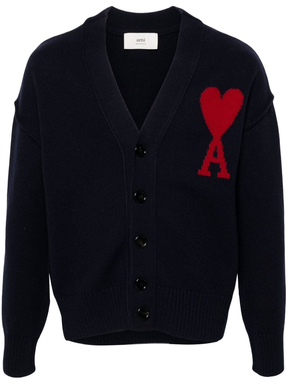 Ami Paris AMI PARIS- Ami De Coeur Wool Cardigan