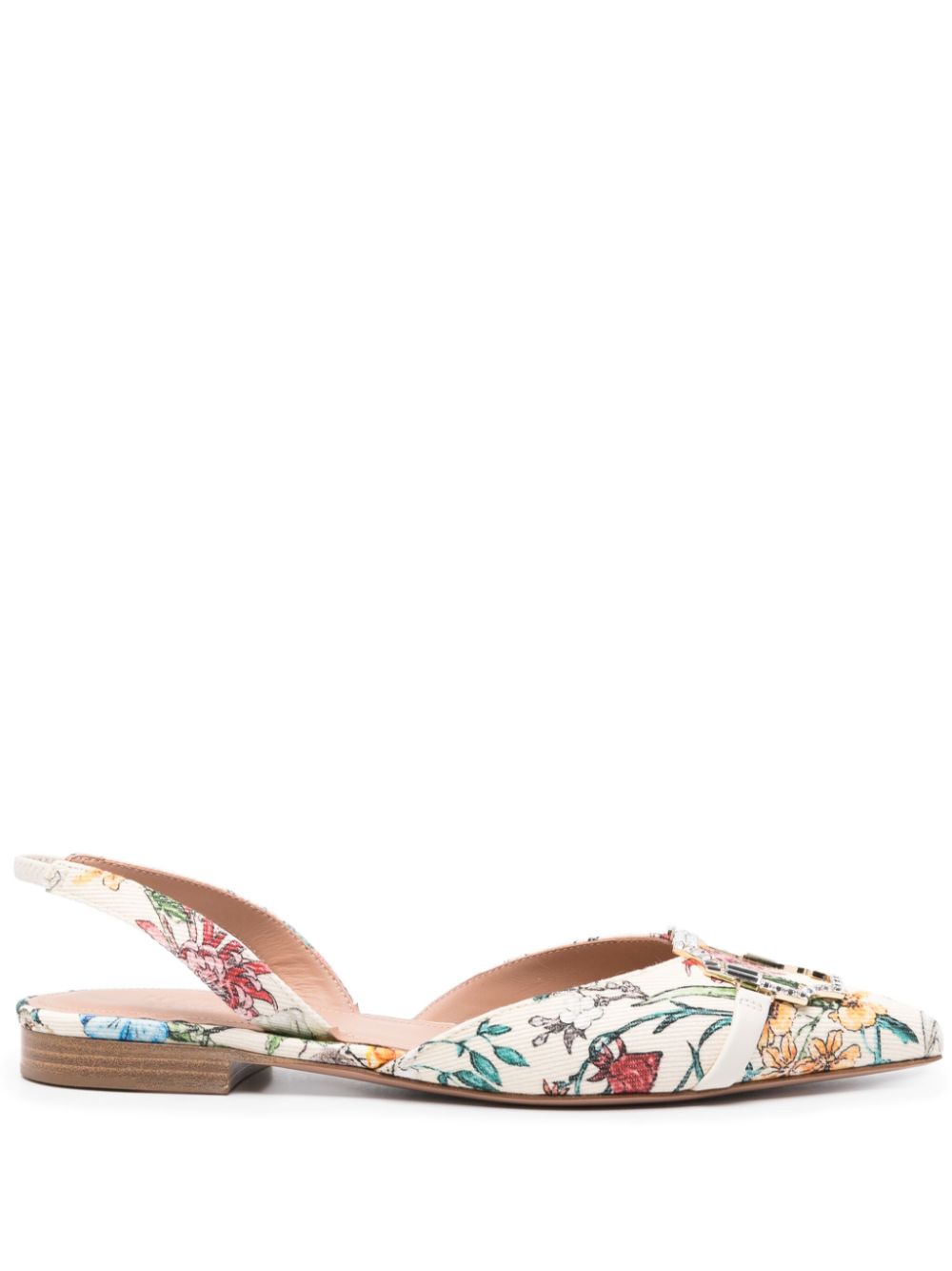 Malone Souliers MALONE SOULIERS- Misha Printed Canvas Slingback Ballet Flats