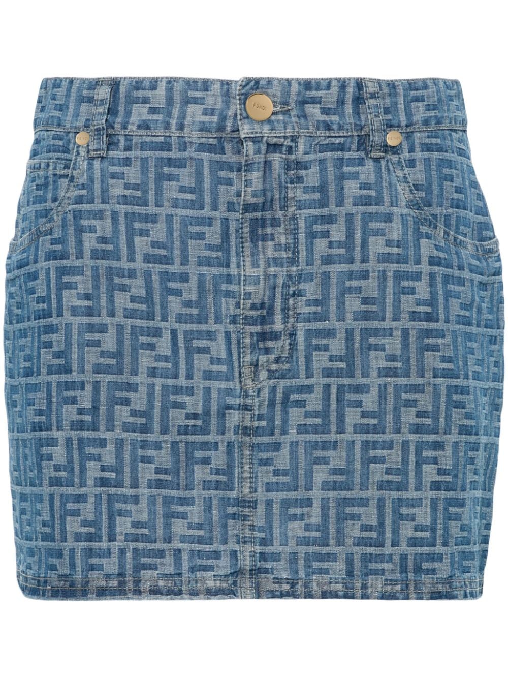 FENDI FENDI- Ff Chambray Mini Skirt