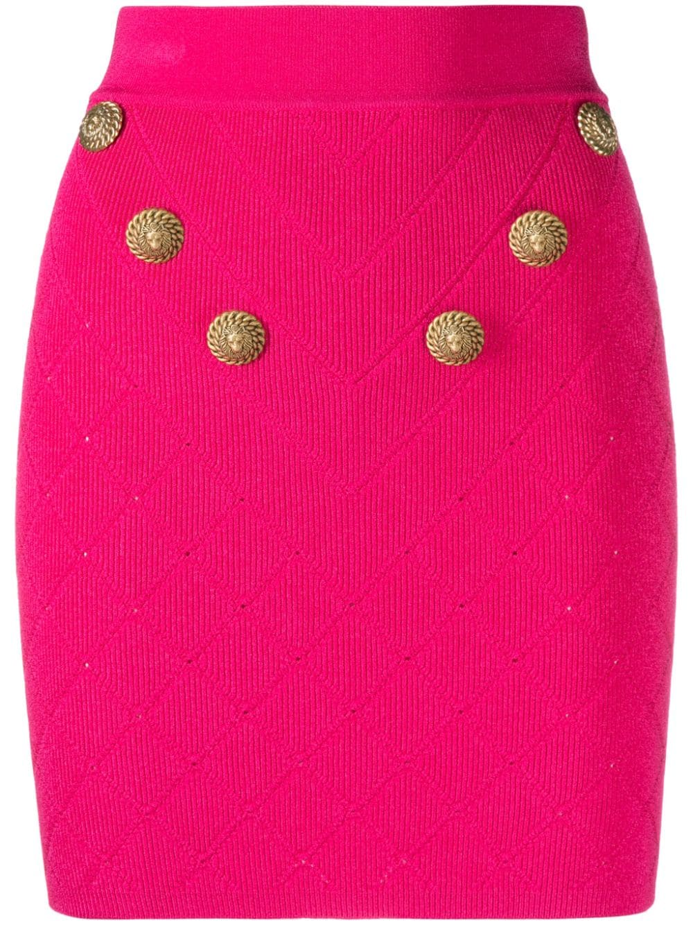 Balmain BALMAIN- Buttoned Knitted Mini Skirt