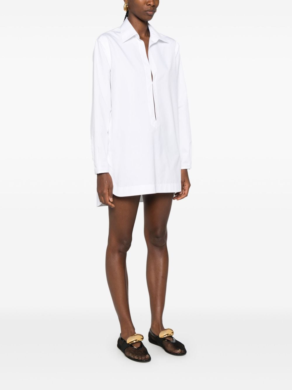 Alaïa ALAÏA- Cotton Chemisier Mini Dress