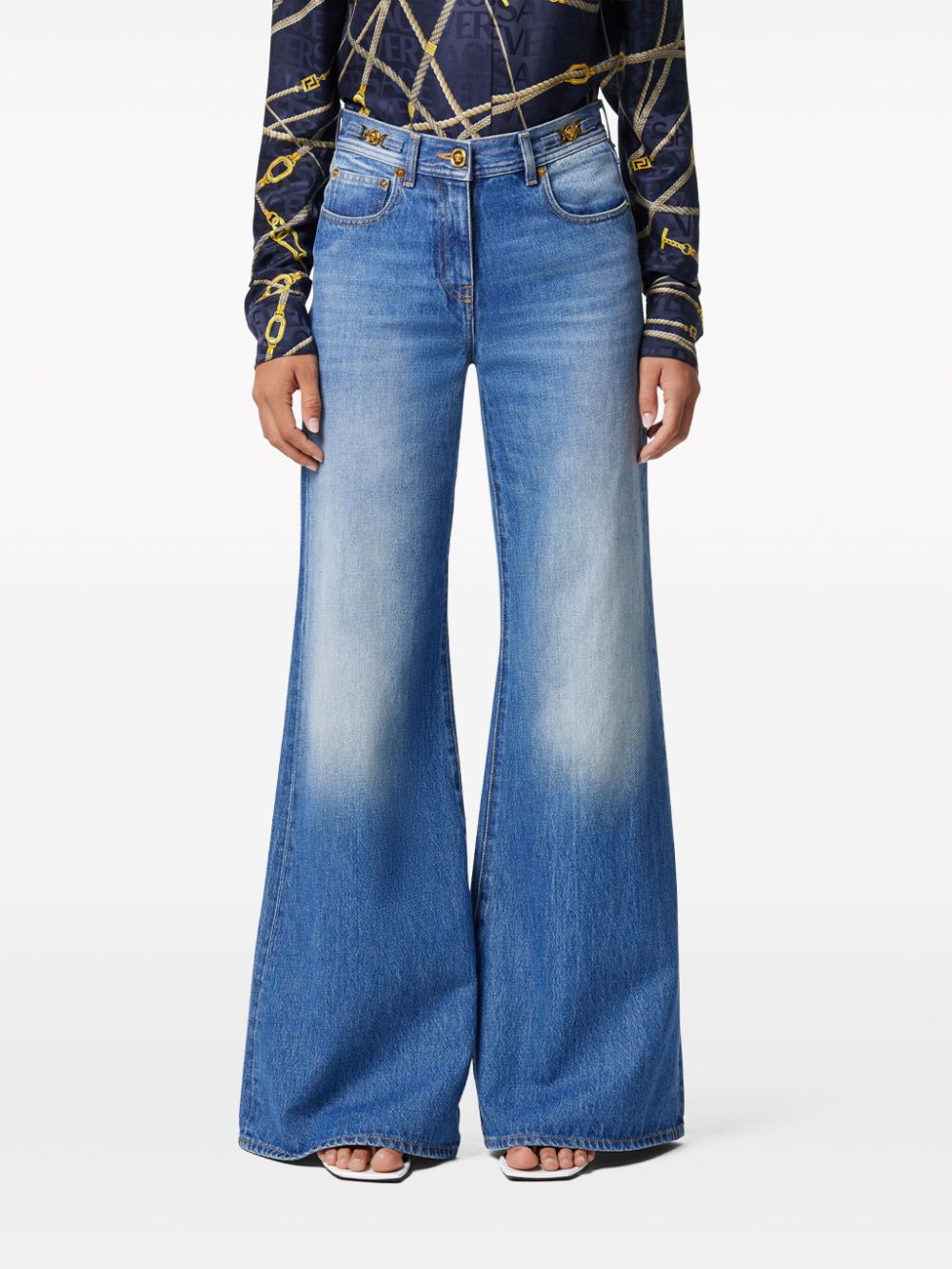 Versace VERSACE- Wide Leg Denim Jeans