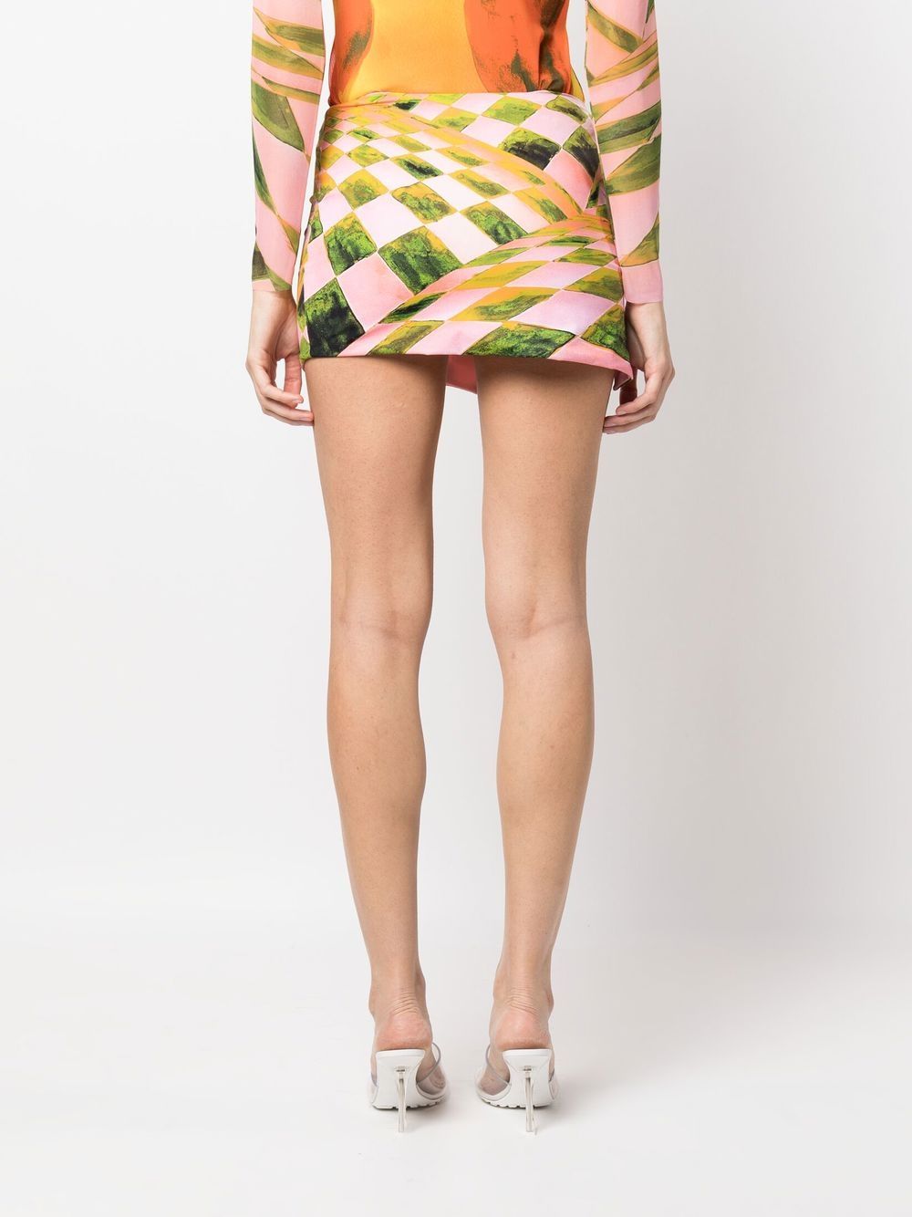 Louisa Ballou LOUISA BALLOU- Double Ring Lycra Mini Skirt