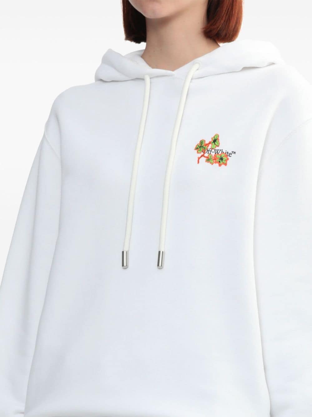 OFF-WHITE OFF-WHITE- Ramage Flower Cotton Hoodie